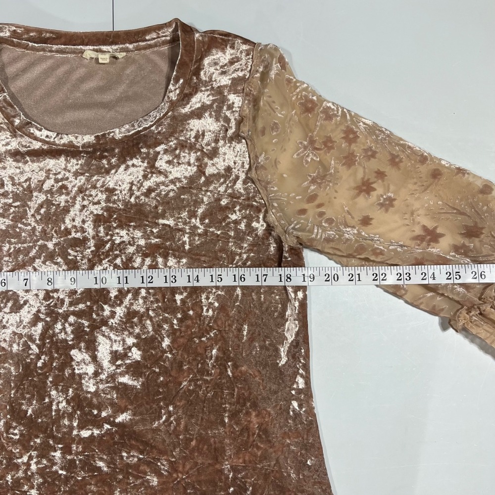 Mystree Y2K Fairy Grunge Crushed Velvet Sheer Bell Sleeve Top Womens Medium Boho - Picture 6 of 8
